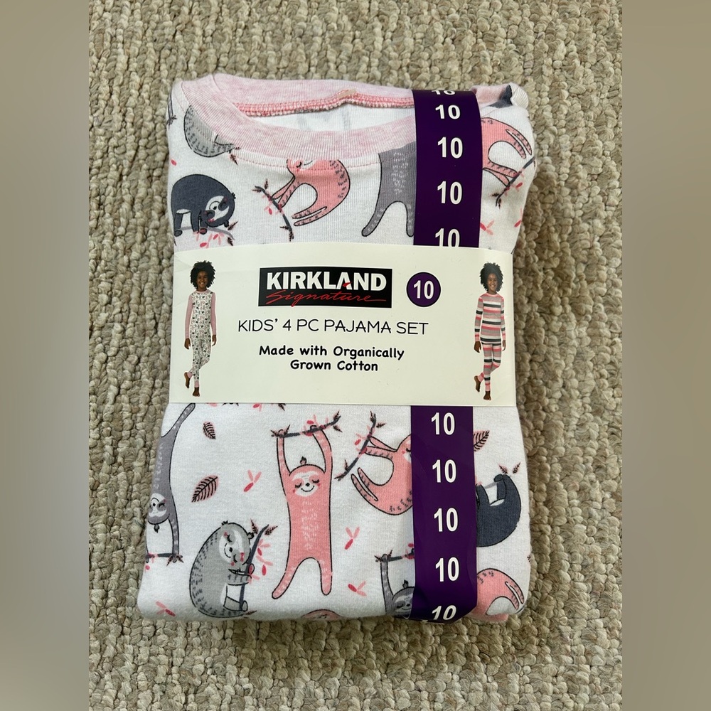 New Kids' 4-Piece Pajama Set - OrganicCotton size 10